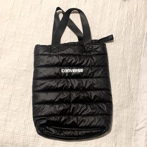 Converse Black Quilted Puffer Tote Bag NWOT